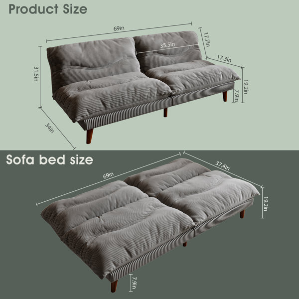 George Oliver Multifunctional Corduroy Fabric Reclining